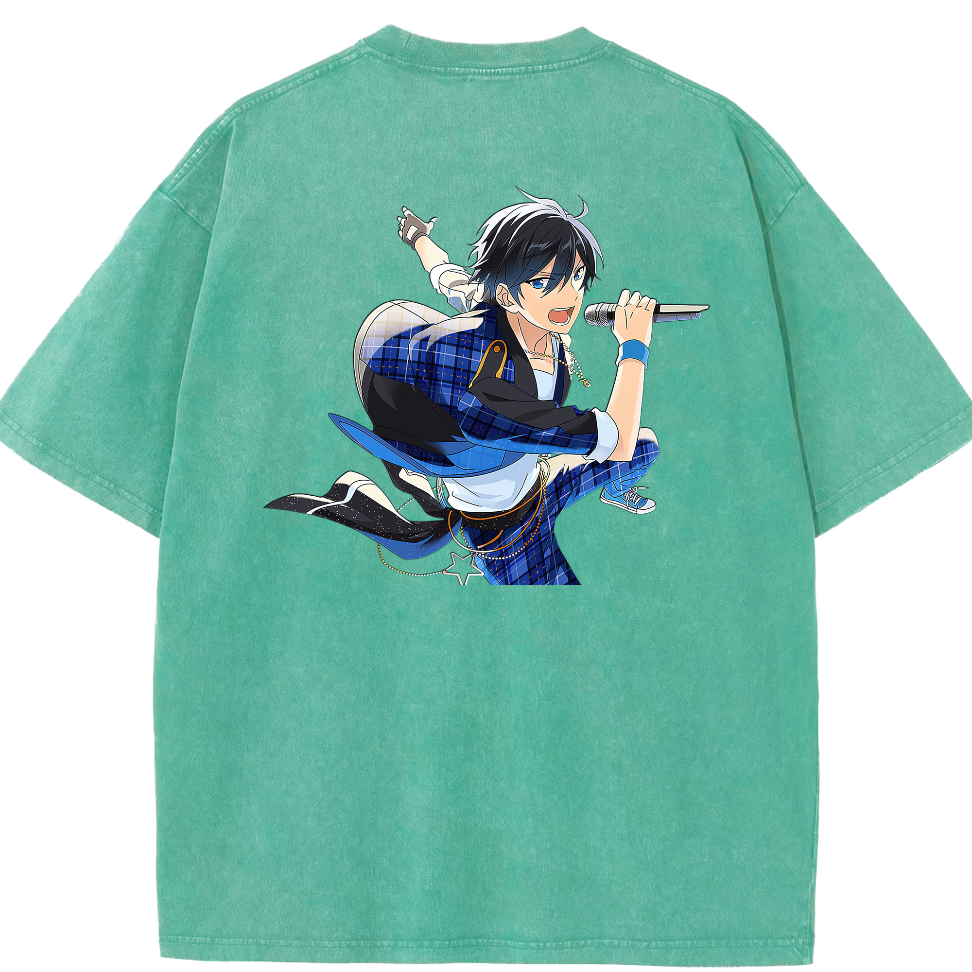 （画像用） あんさんぶるスターズ! Ensemble Stars 綿100% ヴィンテージ風 半袖Tシャツ（背面プリント）